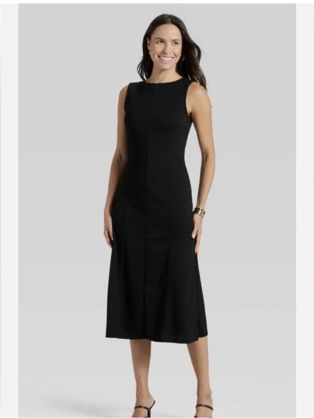 NWT a new day Black Sleeveless Midi Sheath Dress, Women’s Size Medium